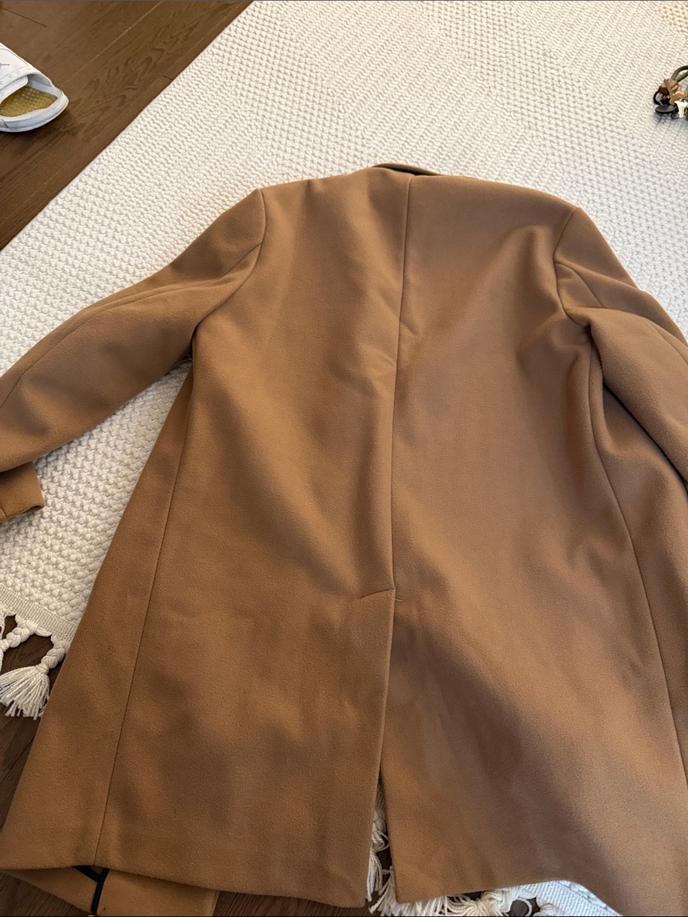 Zara Camel Wool-Blend Pea Coat - Picture 3 of 3